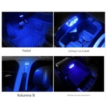 LED Oświetlenie wewnętrzne samochodu Lampka Bezprzewodowa USB